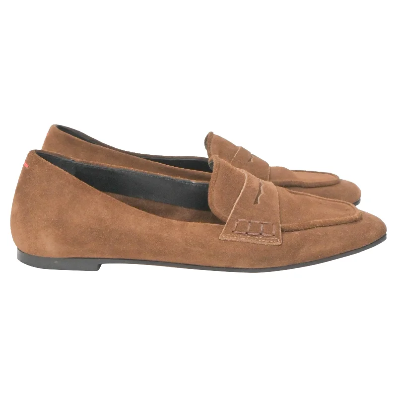 Aeyde Flat Loafers in Brown Suede