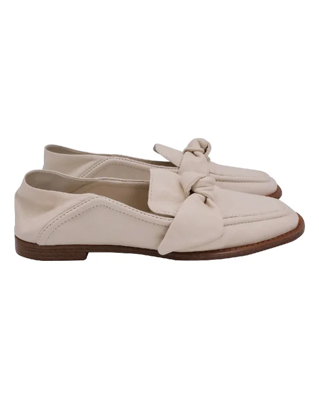 Alexandre Birman Soft Maxi Clarita Loafers in Cream Leather