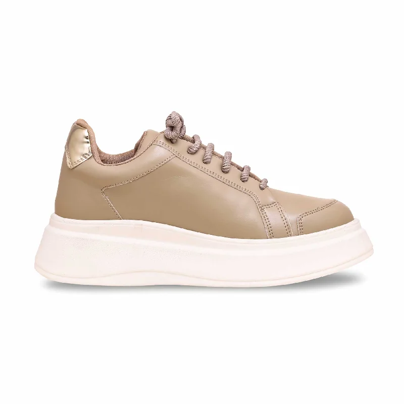 Beige Casual Sneaker For Women AT7364