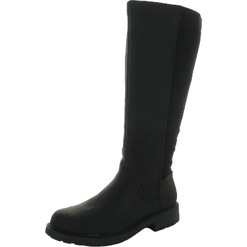 Clarks Womens Faux Leather Zipper Knee-High Boots