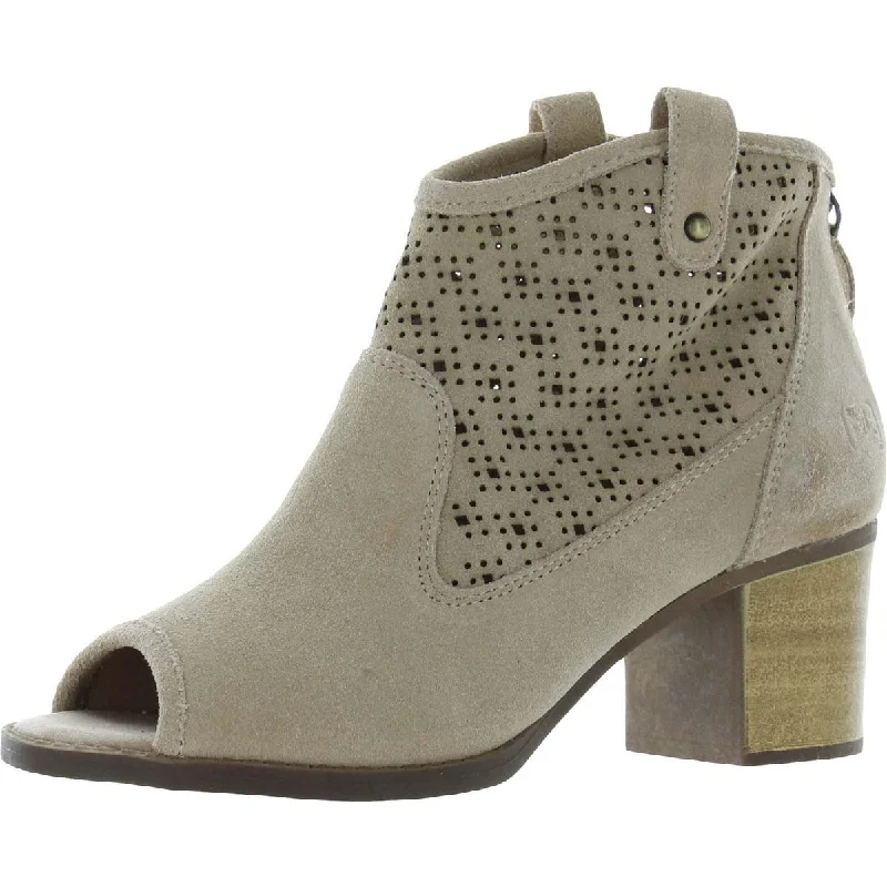 Dirty Laundry Womens Trixie Suede Perforated Ankle Boots