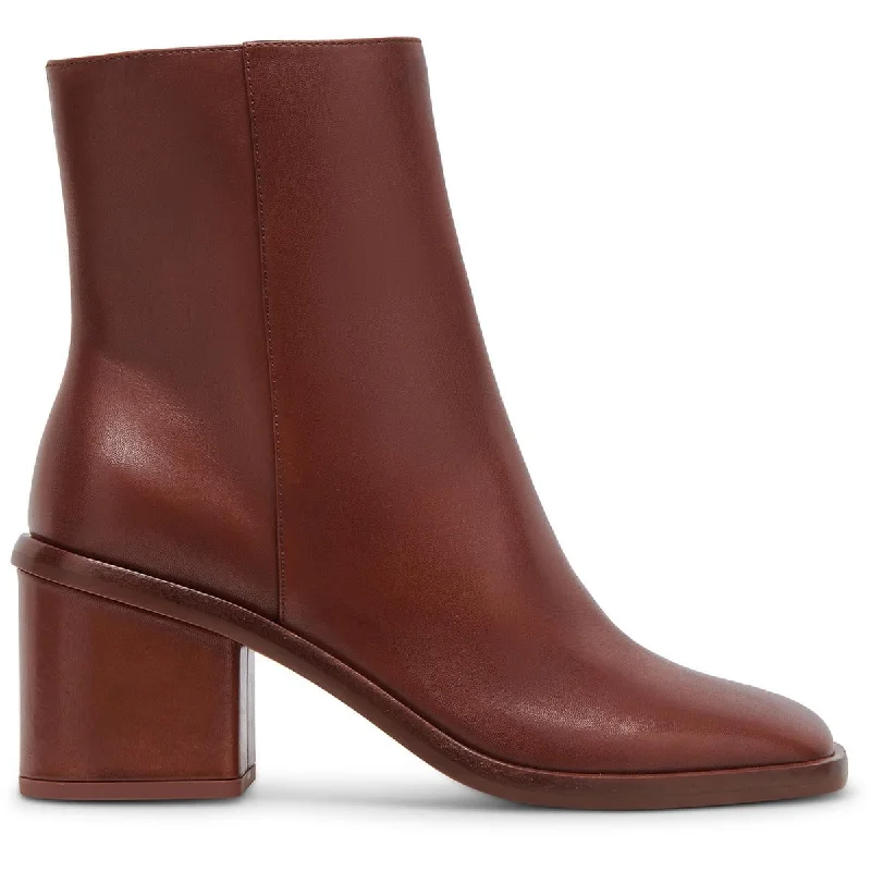 Dolce Vita Womens Dapper Leather Square Toe Booties