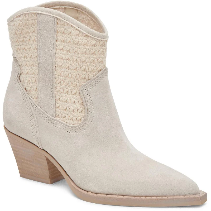 Dolce Vita Womens Rori Suede Block Heel Cowboy, Western Boots