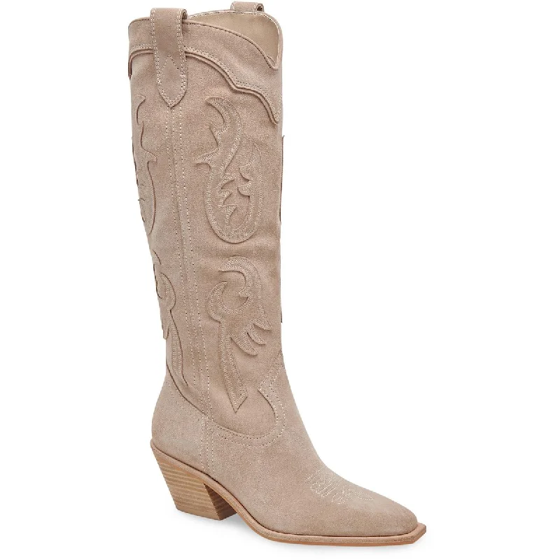 Dolce Vita Womens Samsin Suede Block Heel Cowboy, Western Boots