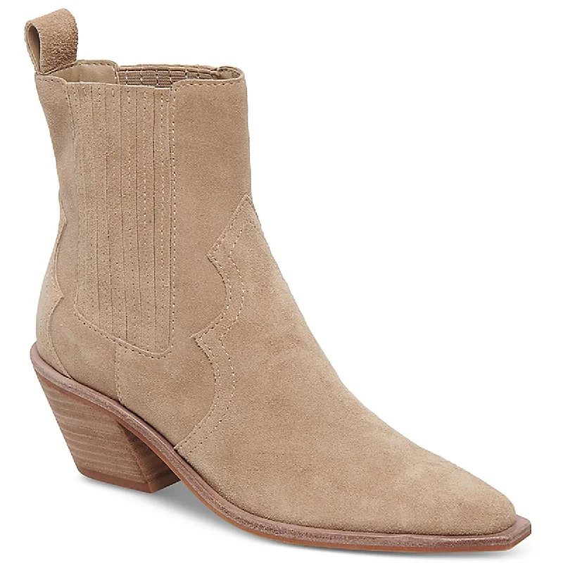 Dolce Vita Womens Senna Suede Round Toe Cowboy, Western Boots