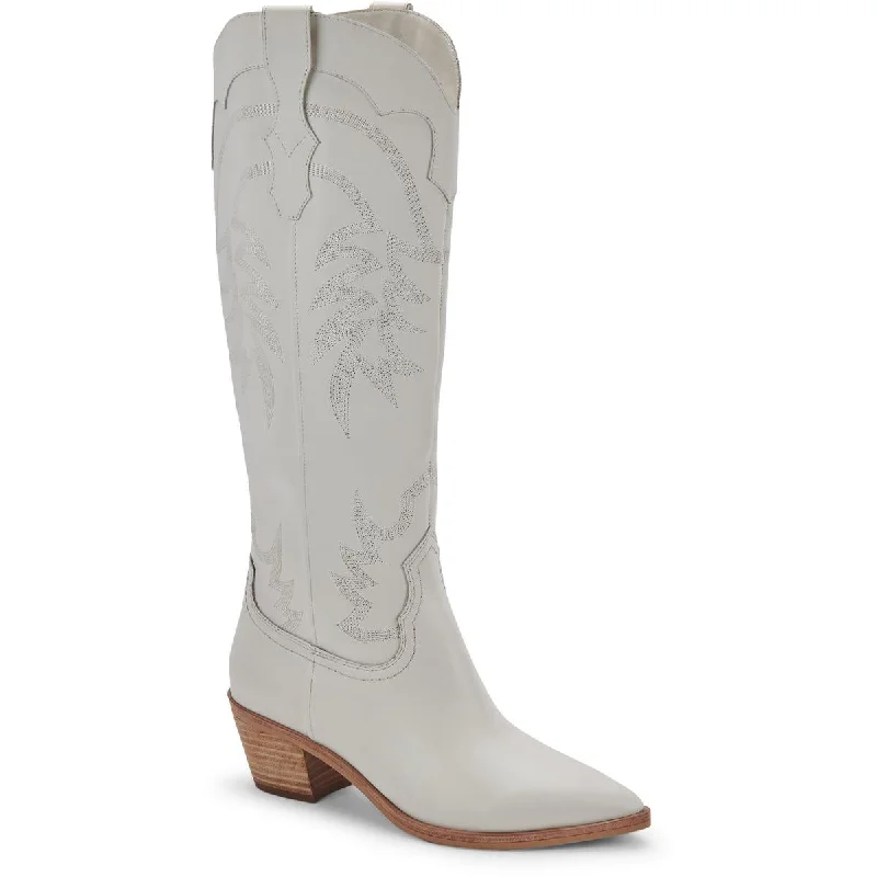 Dolce Vita Womens Solida Leather Mid-Calf Cowboy, Western Boots