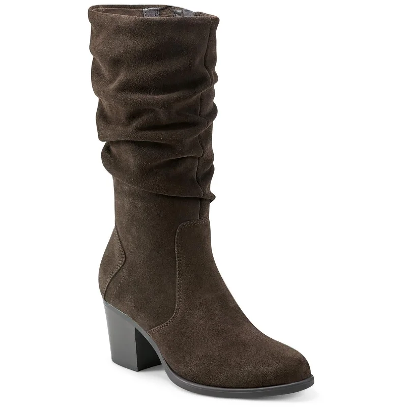 Earth Womens Vine Suede Almond Toe Mid-Calf Boots