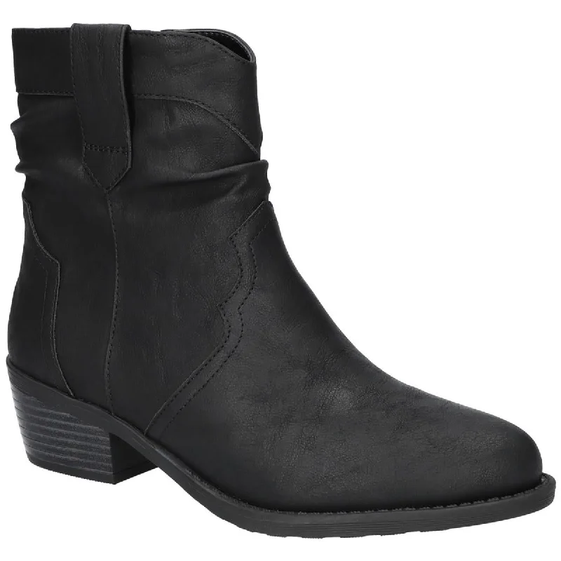 Easy Street Womens Jae Faux Leather Western Ankle Boots