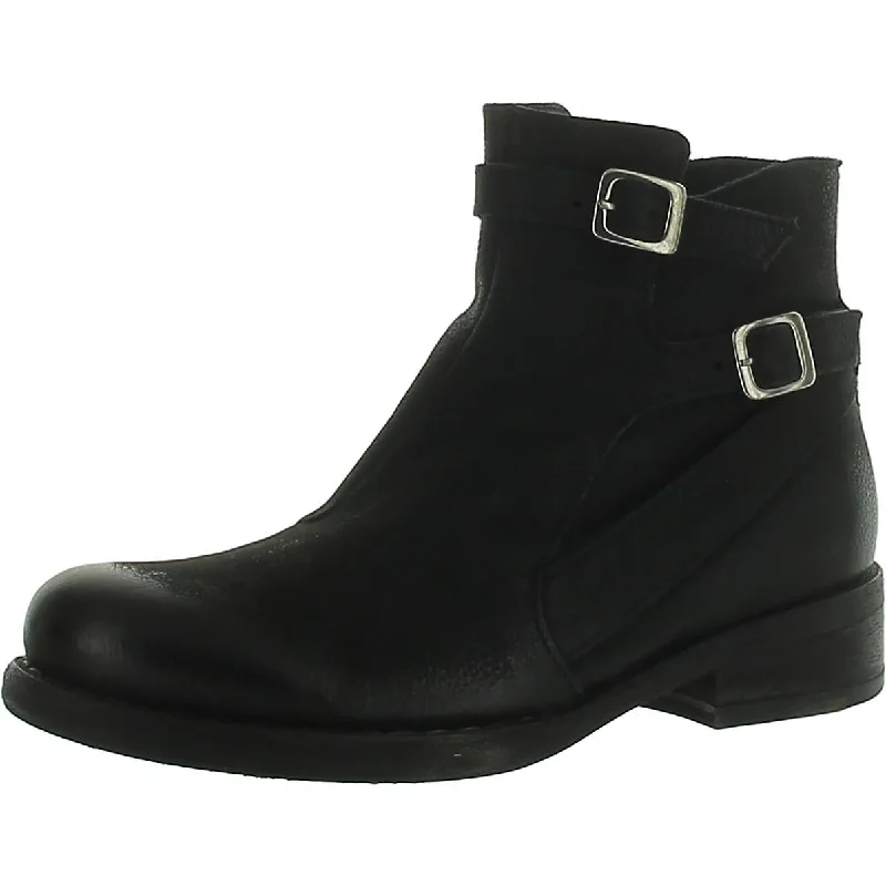 Eric Michael Womens Leather Block Heel Ankle Boots