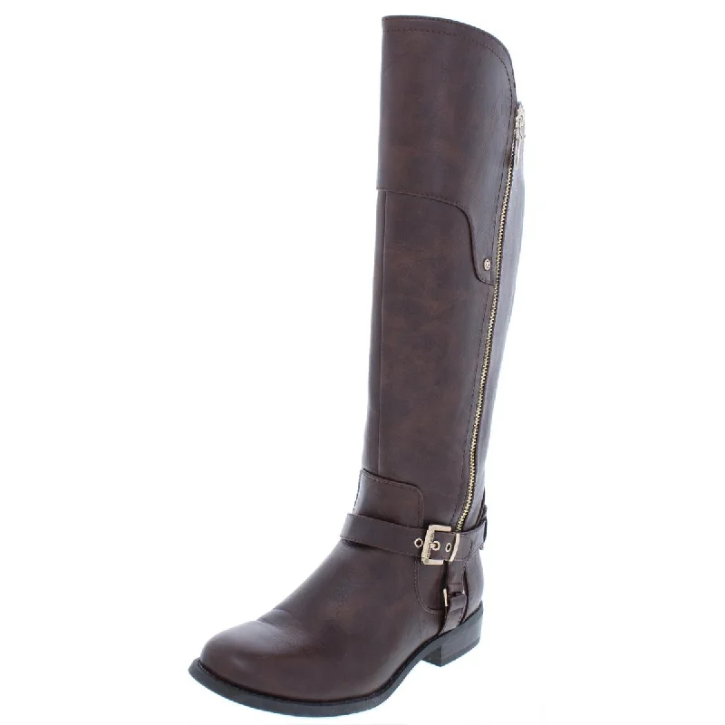 G by Guess Womens Harson Faux Leather Riding Over-The-Knee Boots