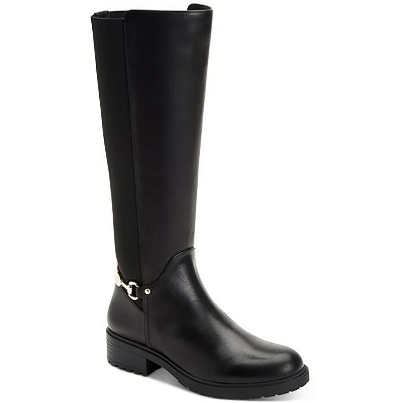 Giani Bernini Womens Barnibee Faux Leather Riding Knee-High Boots