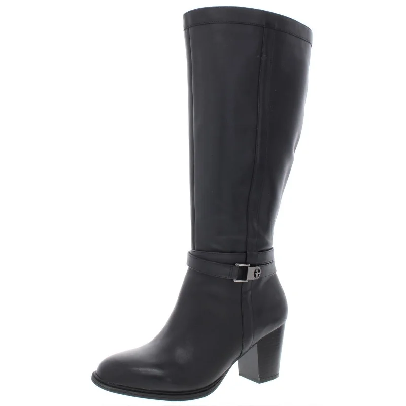 Giani Bernini Womens Rozario Leather Wide Calf Knee-High Boots