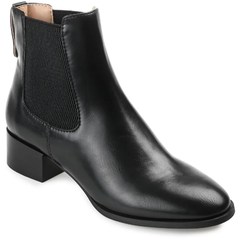 Journee Collection Womens Chayse Faux Leather Pull On Chelsea Boots