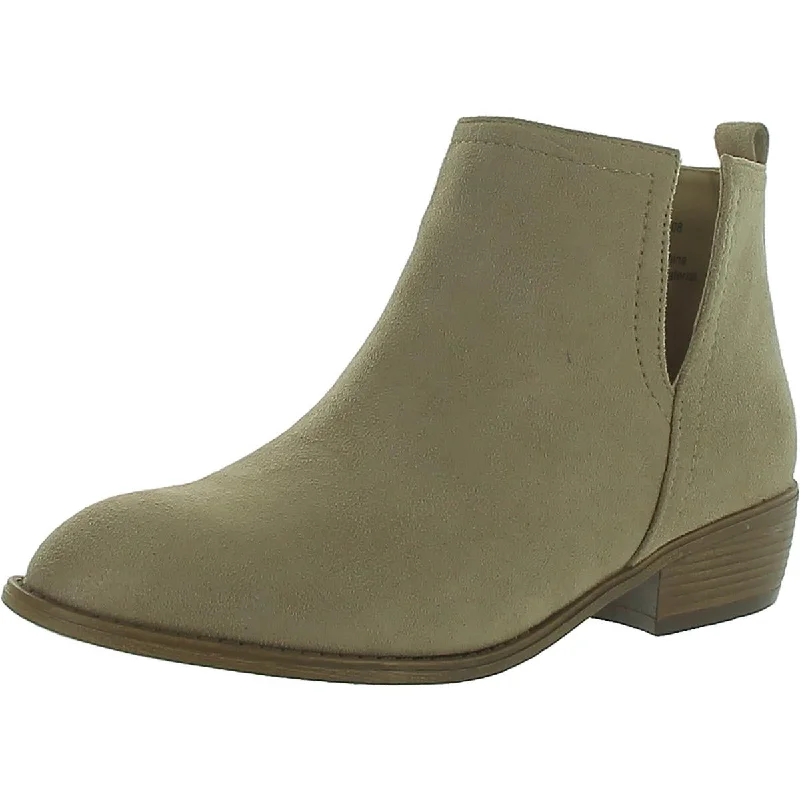 Journee Collection Womens Faux Suede Block Heel Ankle Boots