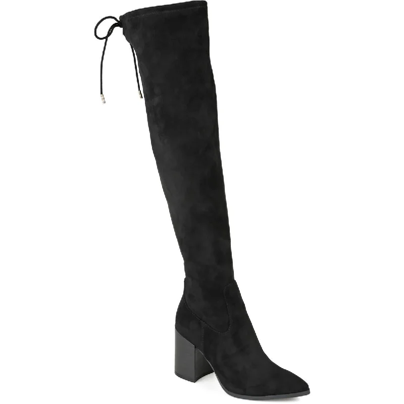 Journee Collection Womens Faux Suede Western Over-The-Knee Boots