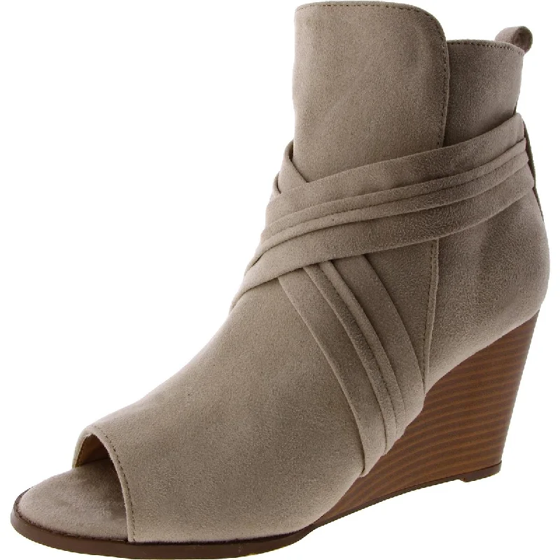 Journee Collection Womens Faux Suede Zipper Ankle Boots