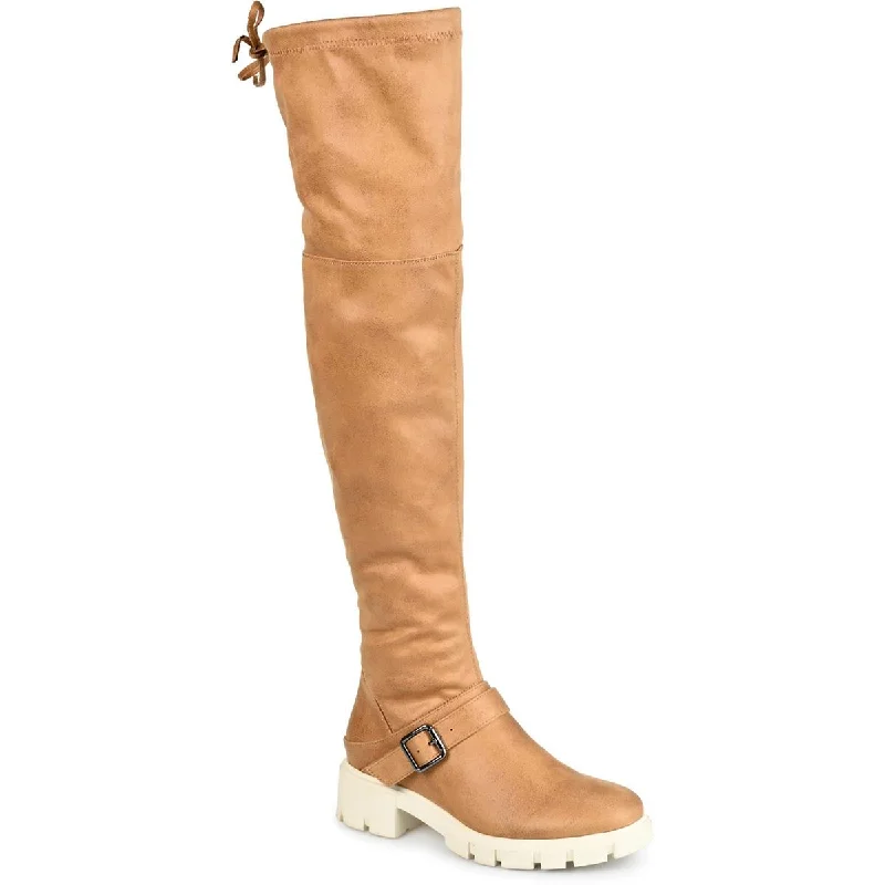 Journee Collection Womens Salisa Faux Suede Wide Calf Over-The-Knee Boots