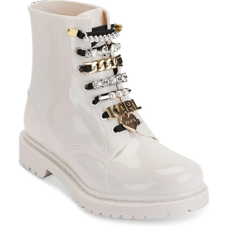 Karl Lagerfeld Paris Womens Topanga Rhinestone Ankle Boots Mid-Calf Boots