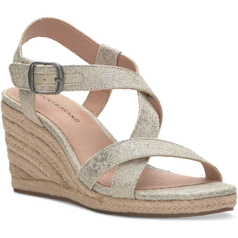 Lucky Brand Womens Mytila Criss-Cross Open Toe Wedge Sandals