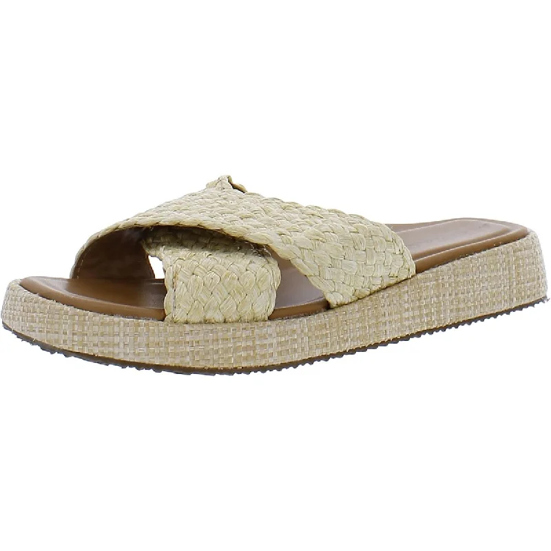 Me Too Womens Linzi 12 Woven Raffia Slide Sandals