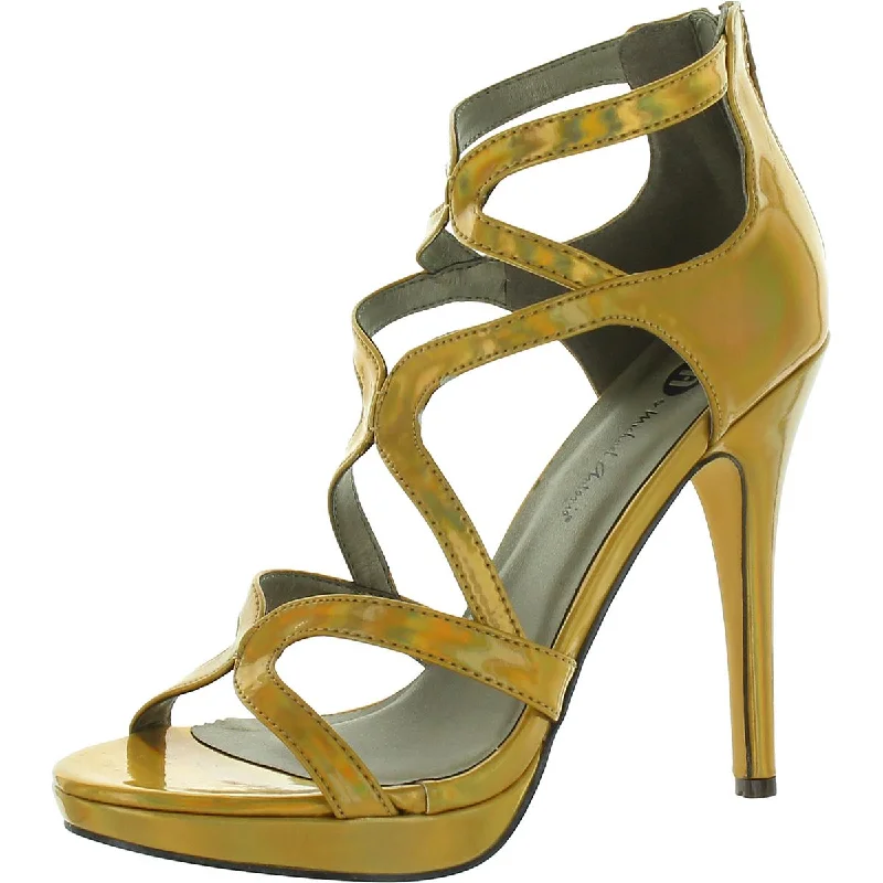 Michael Antonio Womens Riot-Met Metallic Strappy Heels