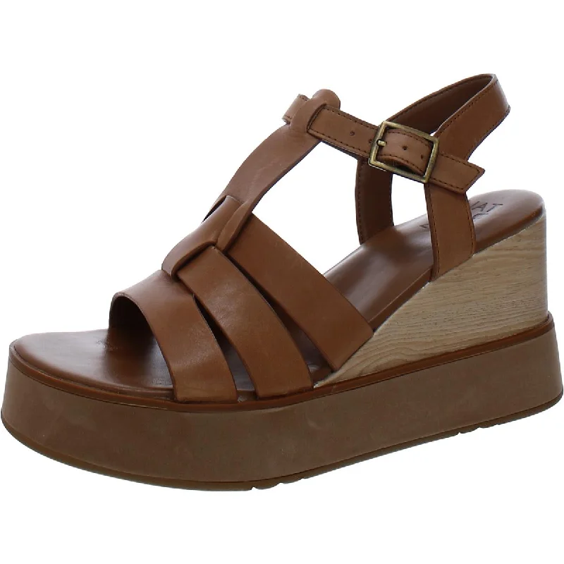 Naturalizer Womens Barrett Leather Strappy Wedge Sandals