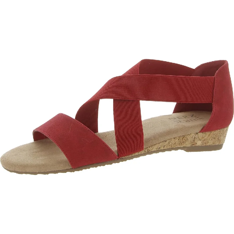 Naturalizer Womens REFLEX Faux Suede Open Toe Wedge Sandals