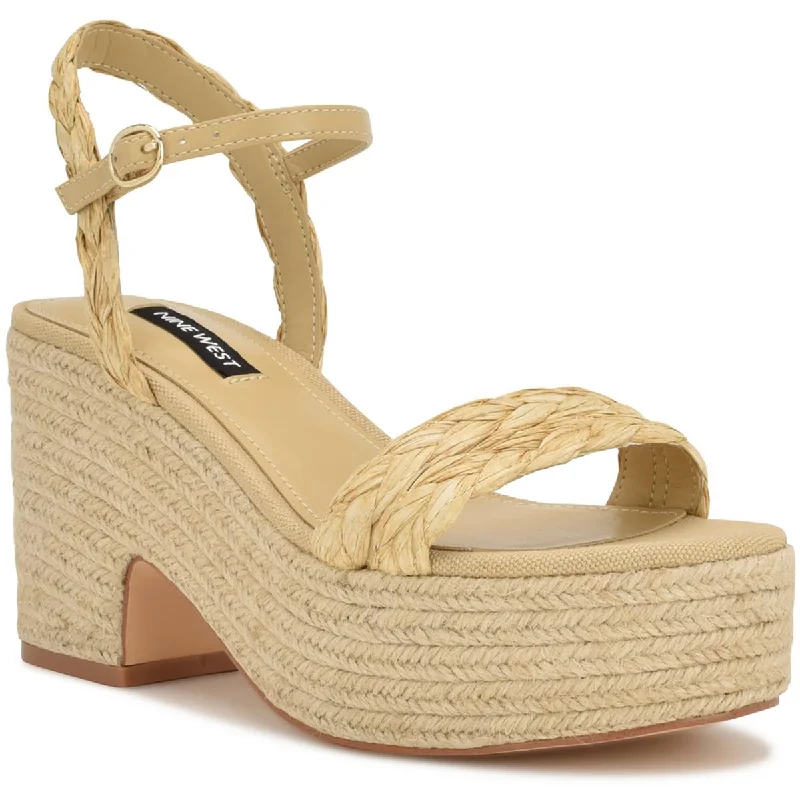 Nine West Womens Rivva Woven Ankle Heels