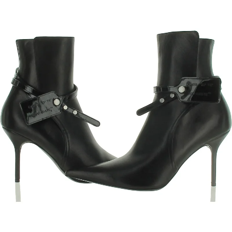 Off-White Womens Pointed Toe Ankle Ankle Boots