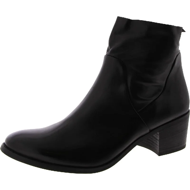 Paul Green Womens Leather Block Heel Ankle Boots