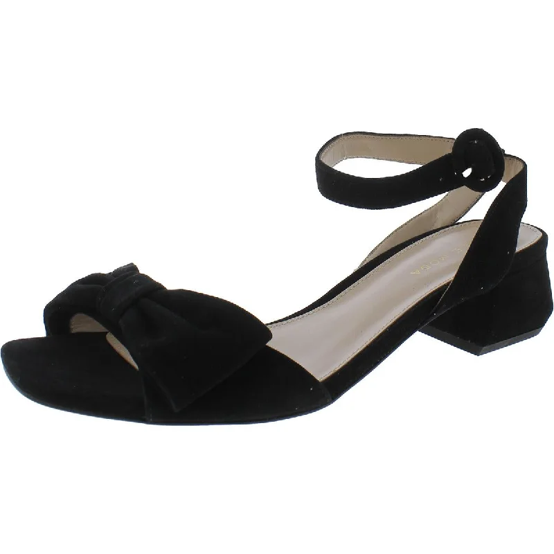 Pelle Moda Womens Bow Leather Block Heel