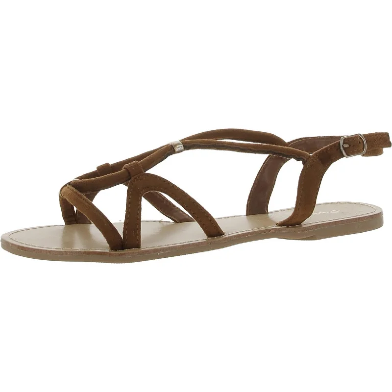 Qupid Womens Athena Suede Strappy Slingback Sandals