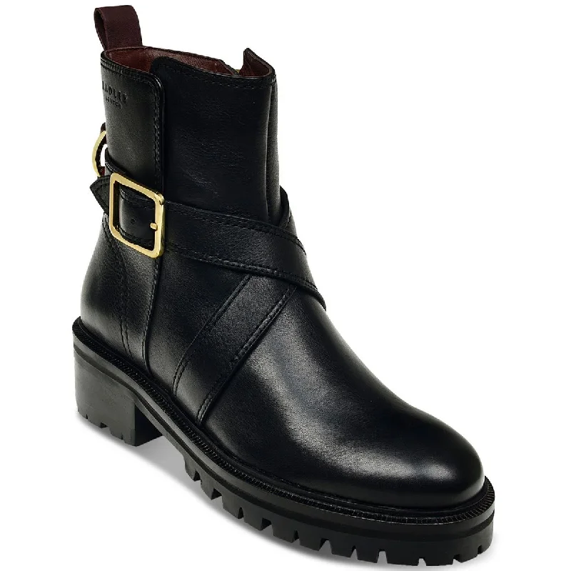 Radley London Womens Buckleberry Lane Leather Chunky Motorcycle Boots