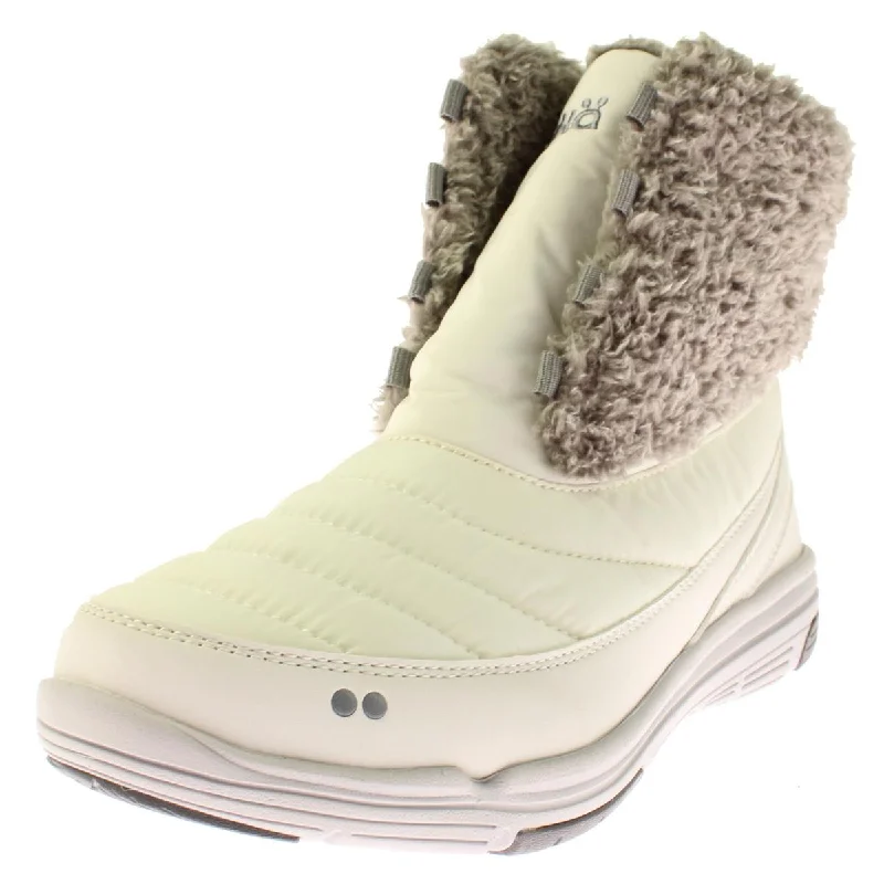 Ryka Womens Addison Mixed Media Faux Fur Snow Boots