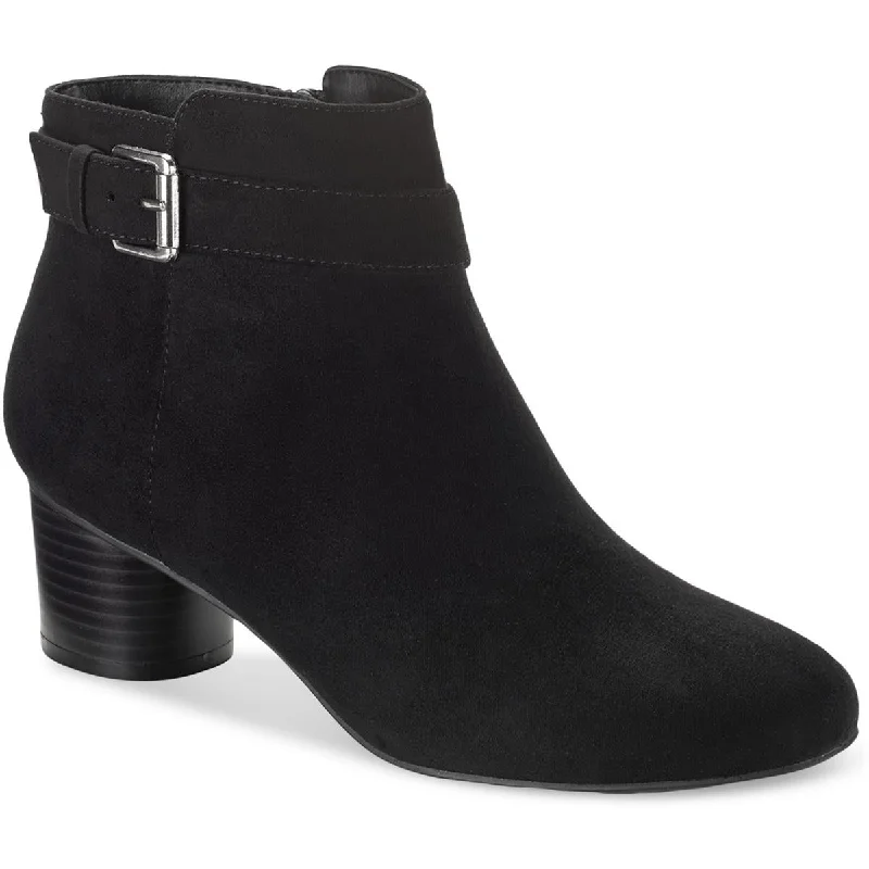 Style & Co. Womens Ariel Faux Suede Zipper Booties