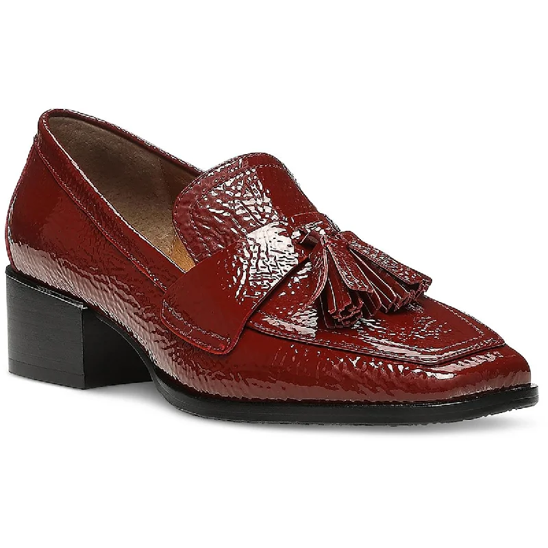 AVICI Womens Patent Leather Tassel Loafers