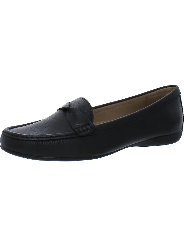 Beverley Road Womens Leather Slip On Loafers