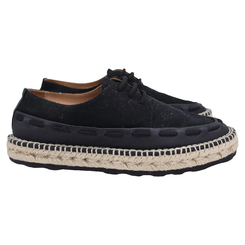 Bottega Veneta Espadrille Loafers in Black Canvas