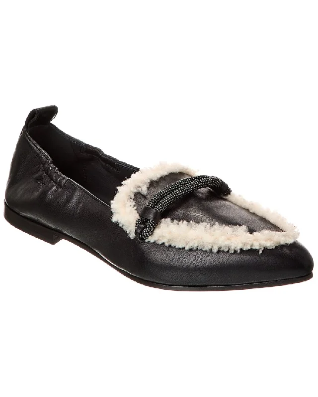 Brunello Cucinelli Leather & Shearling Loafer