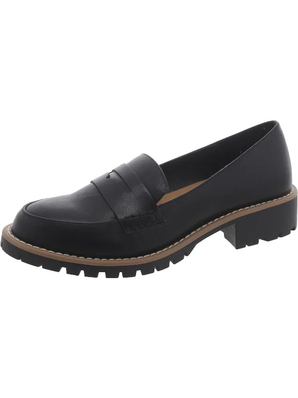 CARLEY Womens Faux Leather Slip On Loafers