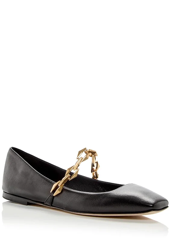 Diamond Tilda Womens Patent Leather Chain Loafers