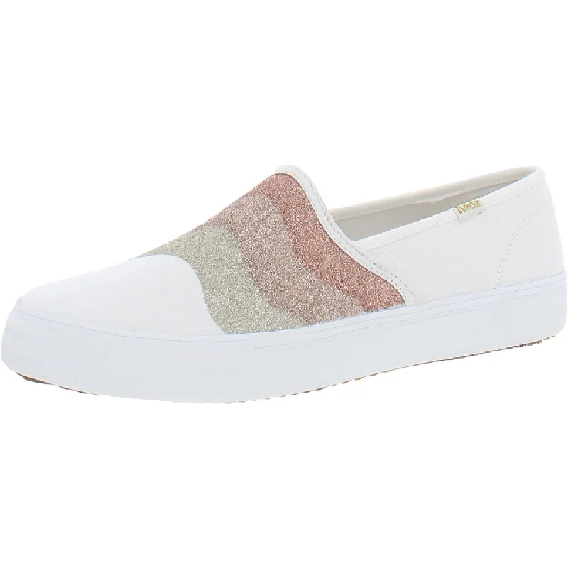 Double Decker Wave Womens Canvas Glitter Loafers