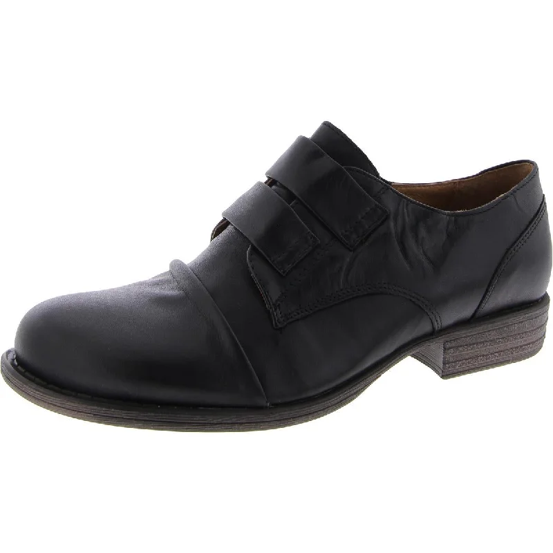 Liam Womens Leather Stacked Heel Oxfords