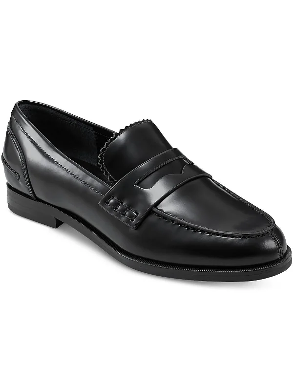 MILTON Womens Leather Slip on Loafers