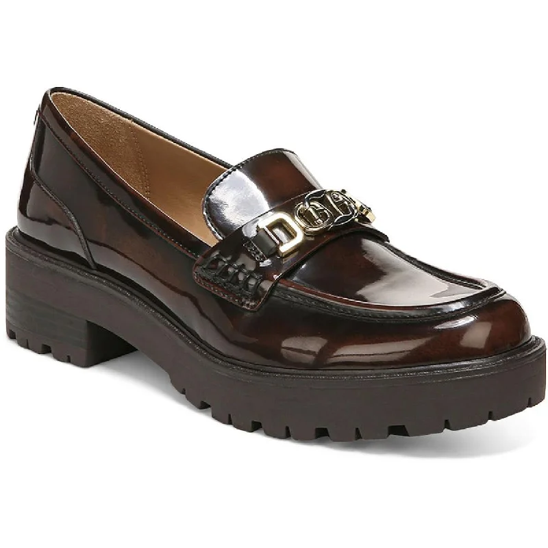 Teagan Womens Leather Lug Sole Loafers