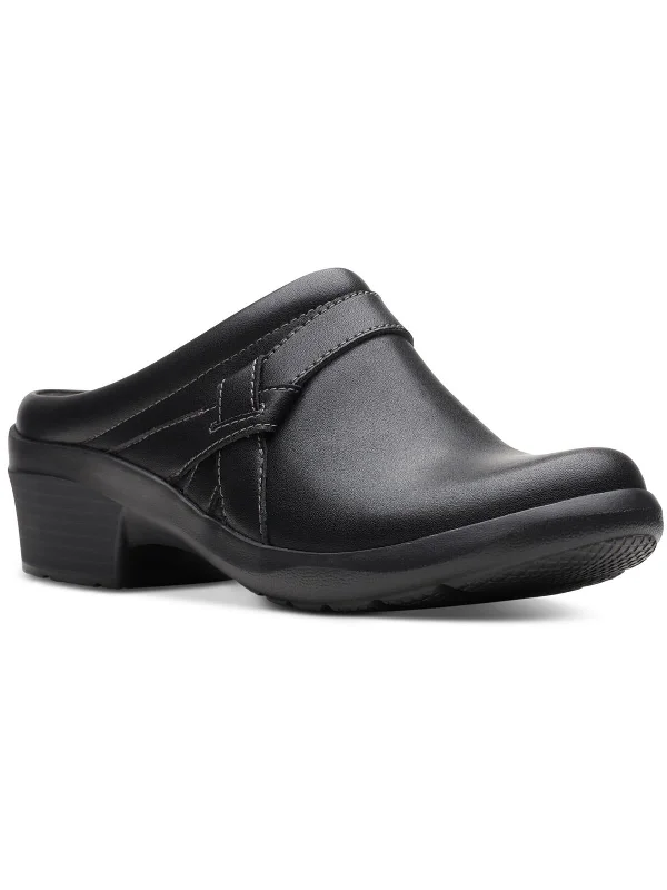 Womens Leather Slip-On Clogs