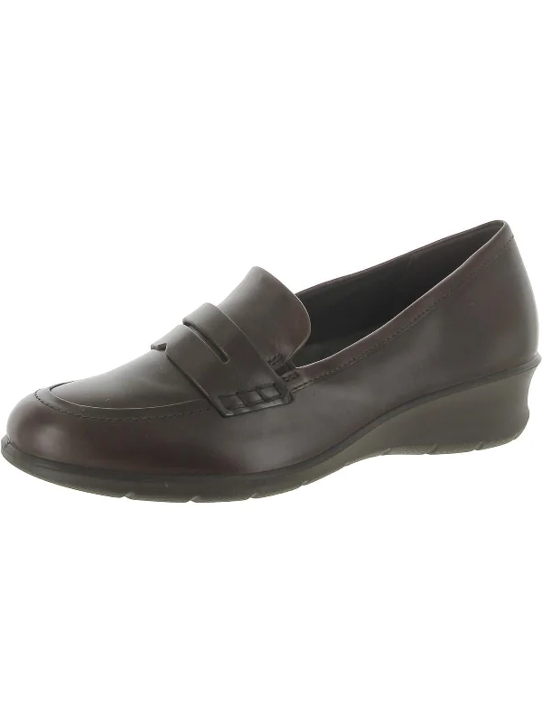 Womens Leather Slip-On Loafers