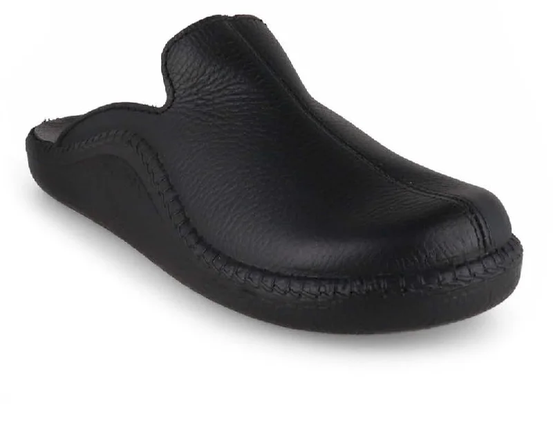 Josef Seibel Men Leather Slippers 'Westland Monaco’, black